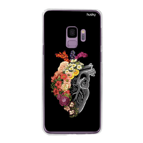 Capa Personalizada para Galaxy S9 - Coração Floral - Husky