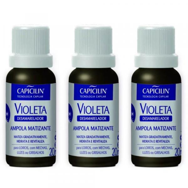 Capicilin Ampola Violeta Desamareladora 20ml (Kit C/03)