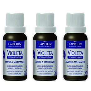 Capicilin Ampola Violeta Desamareladora 20ml - Kit com 03