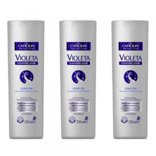 Capicilin Violeta Desamarelador Shampoo 250ml (Kit C/03)