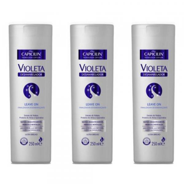 Capicilin Violeta Desamarelador Shampoo 250ml (Kit C/03)