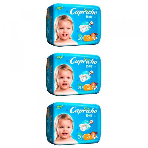 Capricho Baby Prática Fralda Infantil G C/20 (Kit C/03)