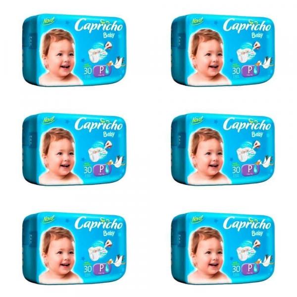 Capricho Baby Prática Fralda Infantil P C/30 (Kit C/06)