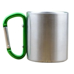 Carabiner Cups Camping Mug Outdoor Travel Metal Hiking Climbing 150ml Green