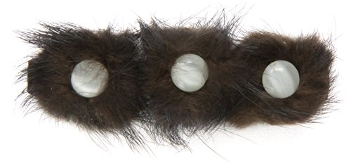Caravan Automatic Barrette Wrapped And Decorated With Three (3) Furry Bushes And Three (3) Tiger-eyes