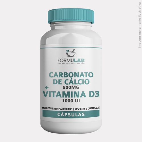 Carbonato de Cálcio 500mg + Vitamina D3 1.000 Ui-60 Cápsulas