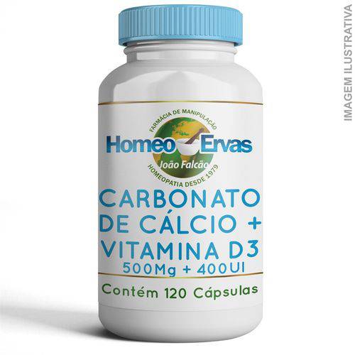 Carbonato de Cálcio 500mg + Vitamina D3 400ui 120 Cápsulas