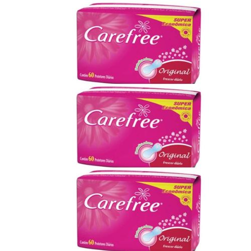 Carefree Proteção Absorvente Diário S/ Perfume C/60 (kit C/03)