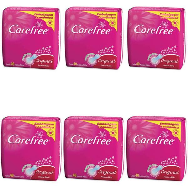Carefree Proteção Absorvente Higiênico C/ Perfume C/40 (Kit C/06)