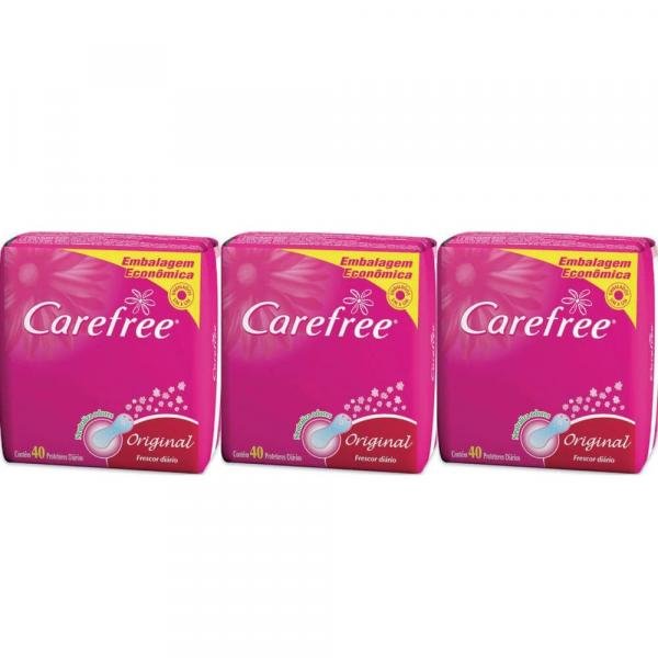 Carefree Proteção Absorvente Higiênico C/ Perfume C/40 (Kit C/03)