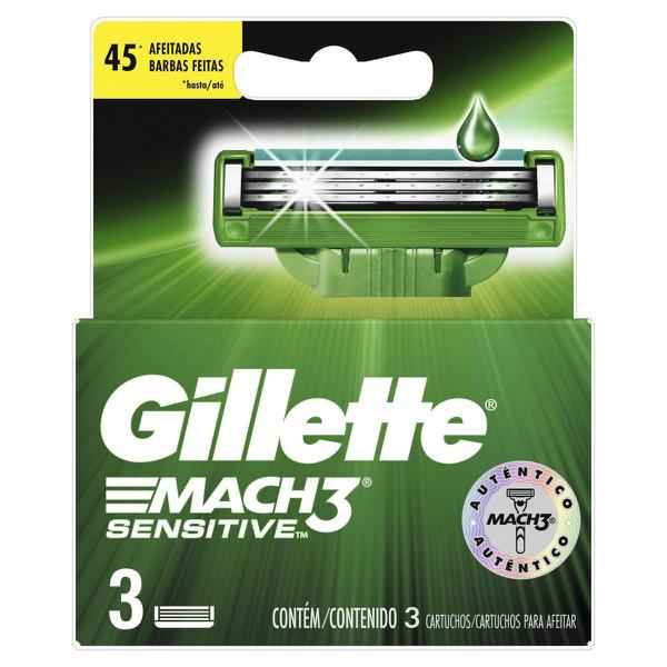Carga Aparelho Barbear Gillette Mach3 Sensitive 3 Unidades