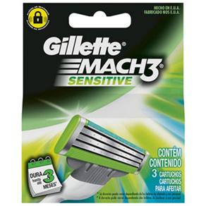 Carga de Barbear Gillette Mach3 Sensitive - 3 Unidades