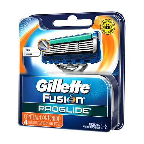 Carga Gillette Fusion ProGlide com 4 Unidades