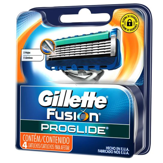 Carga Gillette Fusion Proglide Regular com 4 Unidades