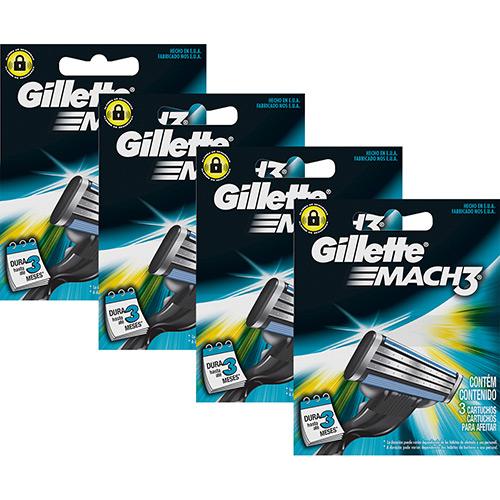 Carga Gillette Mach3 com 12 Unidades