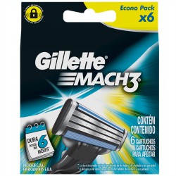 Carga Gillette Mach 3 Regular - 6 Unidades