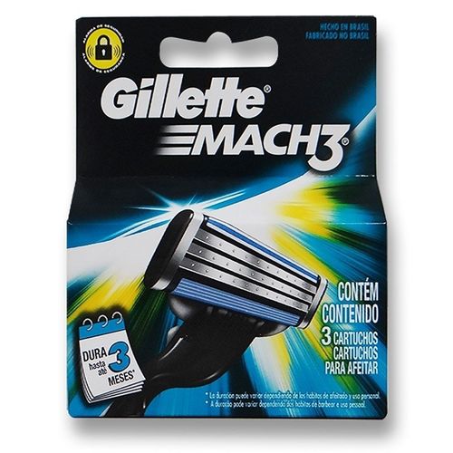 Carga Gillette Mach3 Regular com 3 Unidades
