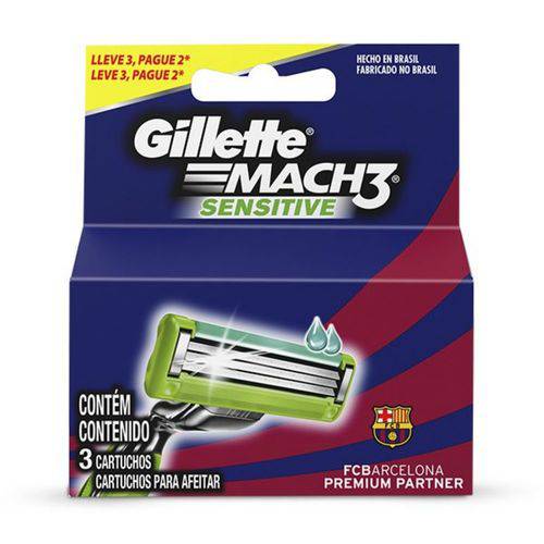 Carga Gillette Mach3 Sensitive 3 Cargas