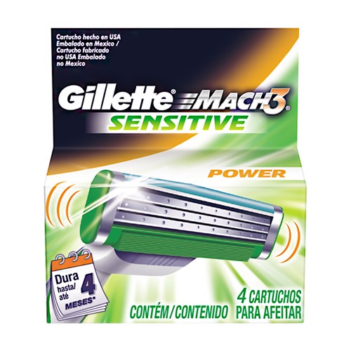 Carga Gillette Mach3 Sensitive Power 4 Unidades