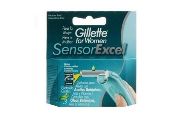 Carga Gillette Sensor Excel Feminino Com 3 Cartuchos