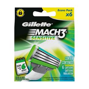 Carga para Aparelho de Barbear Gillette Mach3 Sensitive - 6un.