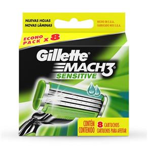 Carga para Aparelho de Barbear Gillette Mach3 Sensitive - 8un.