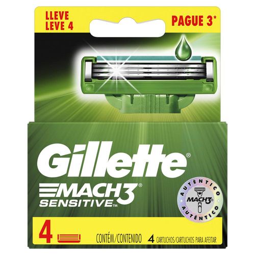 Carga para Aparelho de Barbear Gillette Mach3 Sensitive Leve 4 Pague 3 CARGA MACH3 4UN/PG3 SENSITIVE FOOTBALL