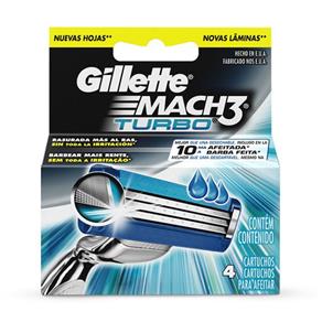 Carga para Aparelho de Barbear Gillette Mach3 Turbo - 4un.