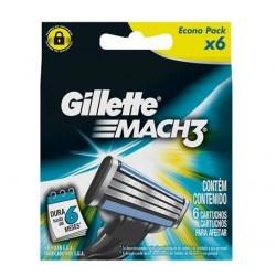 Carga para Aparelho de Barbear Gillette Mach3 Turbo - 6 Unidades