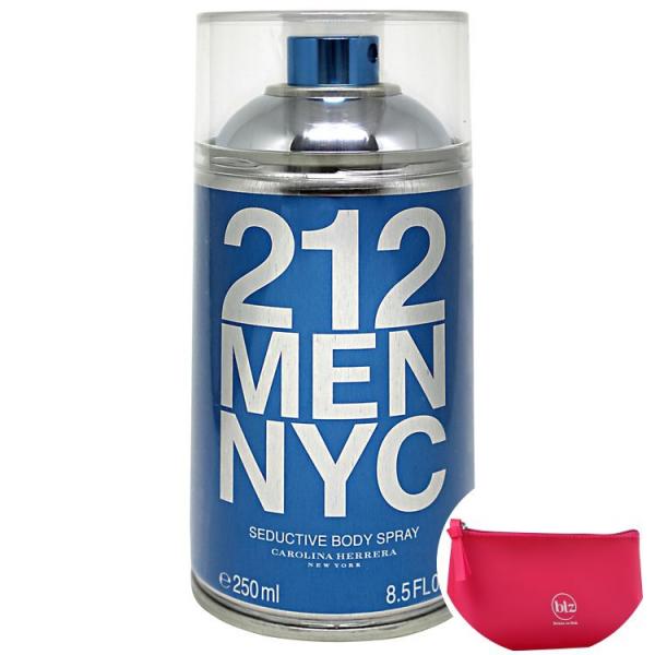Carolina Herrera 212 NYC Seductive - Body Spray Masculino 250ml+Beleza na Web Pink - Nécessaire