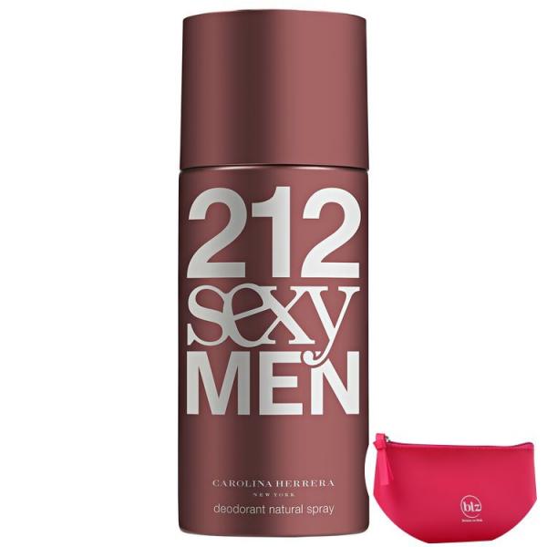 Carolina Herrera 212 Sexy Men - Desodorante Masculino 150ml+Beleza na Web Pink - Nécessaire