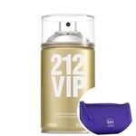 Carolina Herrera 212 VIP - Body Spray Feminino 250ml+Necessaire Roxo com Puxador em Fita