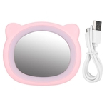 Carregador USB portátil Maquiagem LED Espelho Mini Luz de preenchimento espelho ferramenta cosmética (rosa)