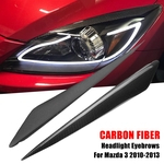 Carro fibra de carbono frente farol tampa sobrancelhas pálpebras guarnição para Mazda 3 2010-13