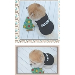Carta a impressão a preto Vest T para Pet Dogs Teddy Primavera-Verão Wear