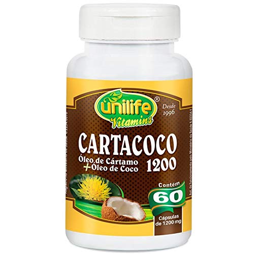 Cartacoco Óleo de Cártamo e Coco 60 Cápsulas 1200mg Unilife