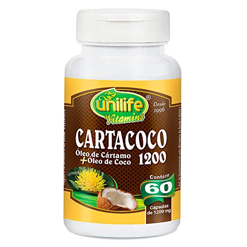 Cartacoco (Óleo de Cártamo + Óleo de Coco) 1200mg 60 Cápsulas Unilife