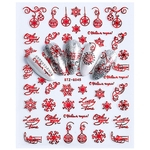 Cartas de Natal Adhesive Manicure Etiqueta 3D Red ouro etiqueta do prego