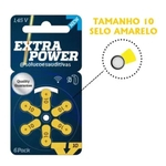 Cartela Pilha/Bateria Extra Power -Tamanho 10 (selo Amarelo) - (6 unidades)