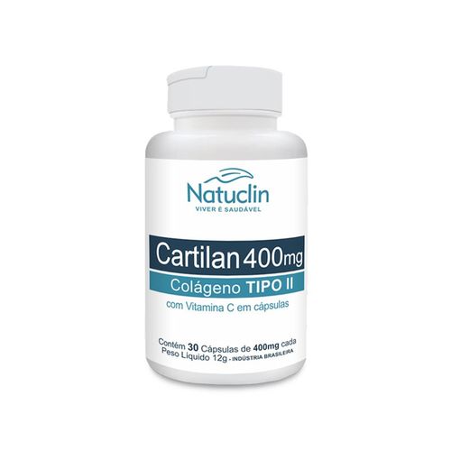 Cartilan Colágeno Tipo Ii com Vitamina C Natuclin - 30 Cápsulas 400mg