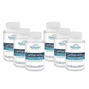 Cartilan Colágeno Tipo II com Vitamina C Natuclin - 180 Cápsulas 400mg - 6 Unidades - 400mg