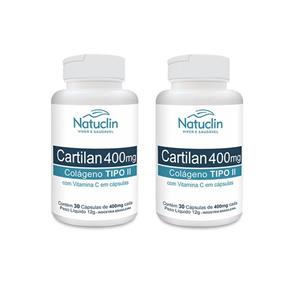 Cartilan Colágeno Tipo II com Vitamina C Natuclin - 60 Cápsulas 400mg - 2 Unidades - 60 CÁPSULAS
