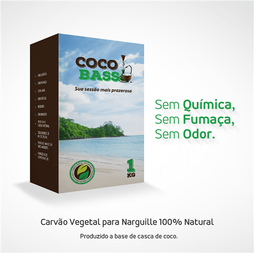 Carvão de Coco Cocobass Hexagonal 1Kg