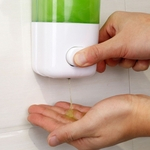 Casa de Banho 500ml sabonete Líquido fixado na parede auto-adesivo Shampoo Container Mão Pressione Limpar Líquido Loção único slot de armazenamento