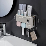 Casa de Banho Escova de Dentes armazenamento Rack perfurador parede livre Montado dentífrico Prateleira Multifuncional banheiro Organizer