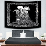Casal criativo Crânio Pintura Tapestry Skeleton Yoga Mat Blanket tapeçaria Mandala