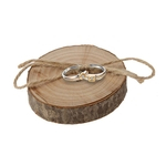 Casamento Natural de madeira dedo anelar Pillow País rústico Engagement Ring Ring Portador de madeira Pallet