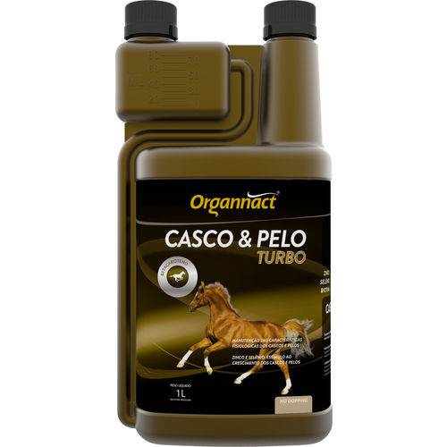 Casco & Pelo Turbo Organnact 1 Litro | Suplemento para Cascos e Pelos de Equinos