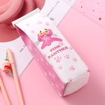 Caso Lápis engraçado Milk Carton Forma de Student Stationery Cosmetic Bag