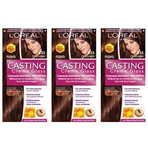 Casting Tinta Creme Gloss 535 Chocolate - Kit com 03